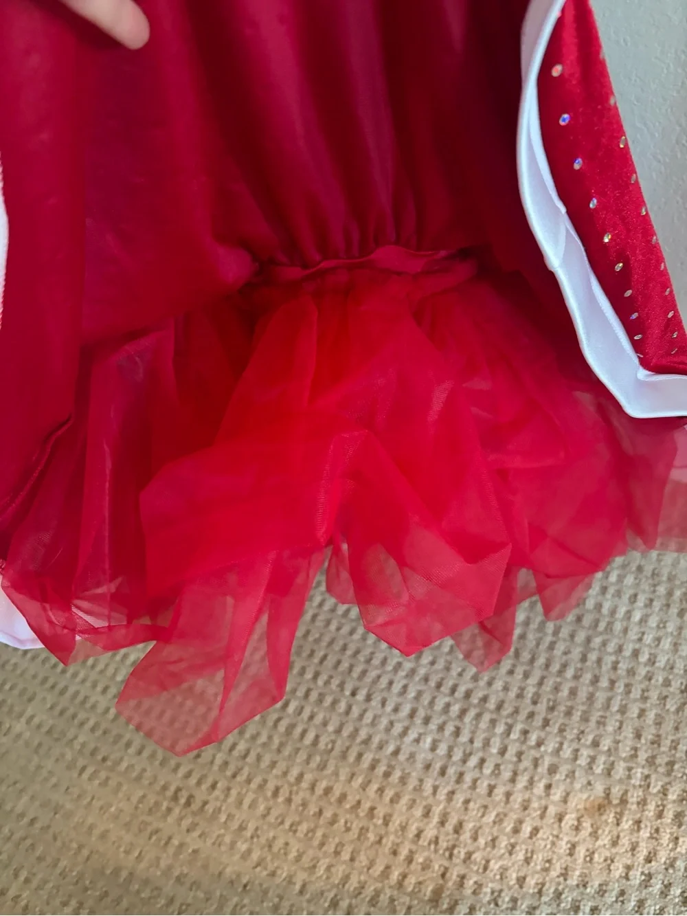 Red Sparkle Holiday Dress Costume with Belt